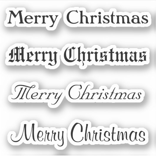 Kiss-Cut Custom Greeting x4 #5 (Frohe Weihnachten) Aufkleber (Vorderseite)