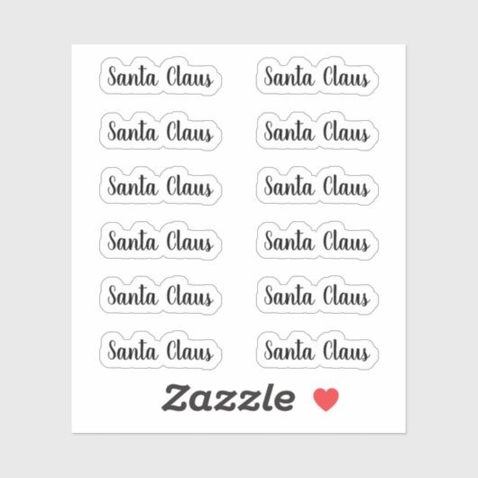 Kiss-Cut Santa Claus Signature Angeletti Script Aufkleber (Blatt)
