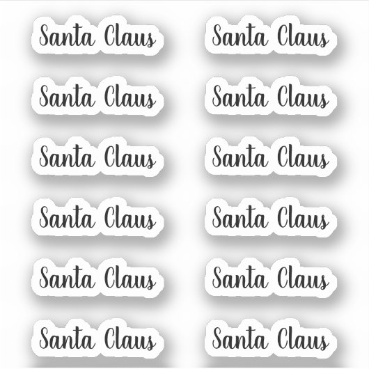 Kiss-Cut Santa Claus Signature Angeletti Script Aufkleber (Vorderseite)