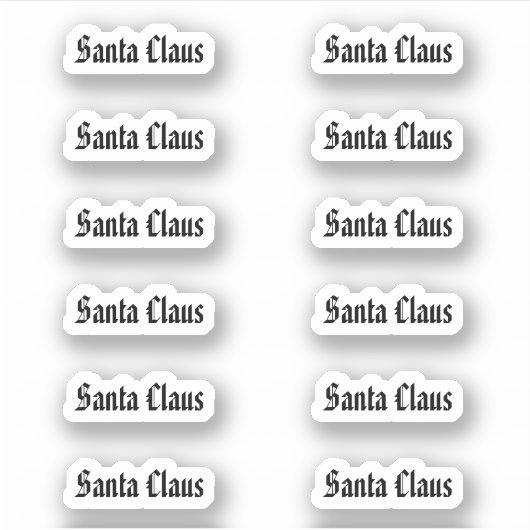 Kiss-Cut Santa Claus Unterschrift amerikanischer T Aufkleber (Vorderseite)