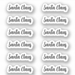 Kiss-Cut Santa Claus Unterschrift Angela Skript Aufkleber