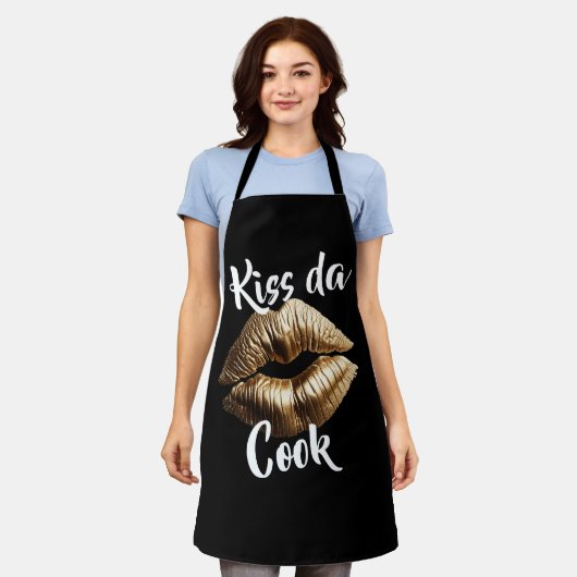 Kiss da Cook Gold Lips Schürze (Getragen)