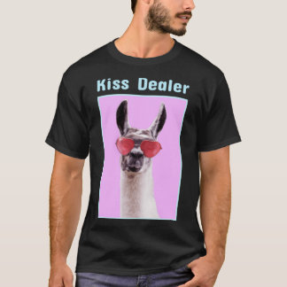 Kiss Dealer Llama mit Herzbrille T-Shirt