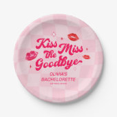Kiss die Miss Goodbye Bachelorette Pappteller (Vorderseite)