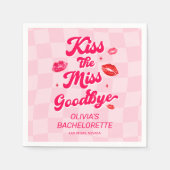 Kiss die Miss Goodbye Bachelorette Serviette (Vorderseite)