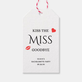 Kiss die Miss Goodbye Brautparty Bachelorette Geschenkanhänger