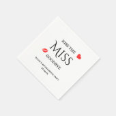 Kiss die Miss Goodbye Brautparty Bachelorette Serviette (Ecke)