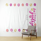 Kiss die Miss Goodbye Junggeselinnen-Abschied Hint Wandteppich (Beispiel (Horizontal))