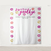 Kiss die Miss Goodbye Junggeselinnen-Abschied Hint Wandteppich (Vorderseite)