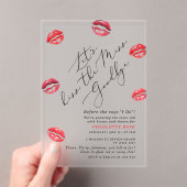 Kiss die Miss Goodbye Typografie Bachelorette Acryleinladungen (Insitu (Handheld))