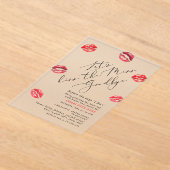 Kiss die Miss Goodbye Typografie Bachelorette Acryleinladungen (Ablage )