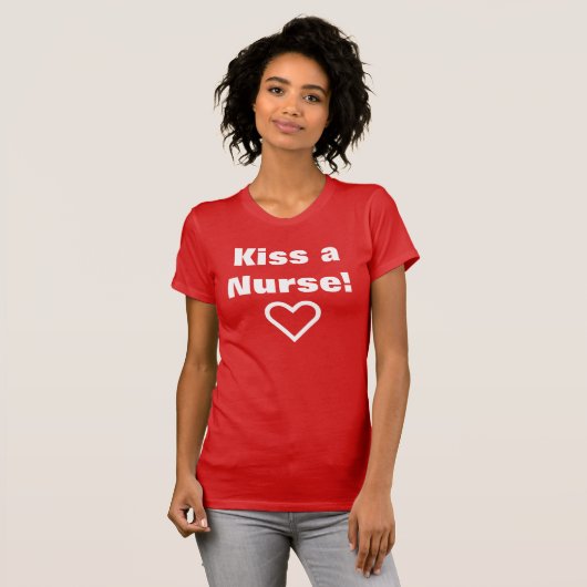 Kiss einen Niedlichen Valentinstag in Rot und Weiß T-Shirt (Vorne ganz)