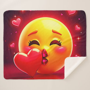 Kiss Emoji: Liebe und Herzen Kunst Sherpadecke