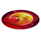 Kiss Emoji: Love and Hearts Art Schneidebrett (Ecke)