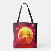 Kiss Emoji: Love and Hearts Art Tasche (Rückseite)