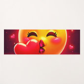 Kiss Emoji: Love and Hearts Art Yogamatte (Vorderseite (Horizontal))