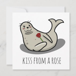 "Kiss from a Rose" lustige Valentinstag-Karte Karte