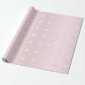 Kiss Glitzer Rosa Abschluss Rosa weiße Lippen Geschenkpapier (Ungerollt)