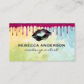 Kiss | Glitzer Tropfen Wasserfarbe Visitenkarte (Vorderseite)