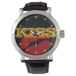 KISS Gold Retro Watch / Fun Party Classic Armbanduhr