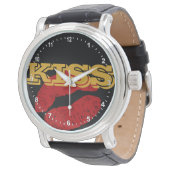 KISS Gold Retro Watch / Fun Party Classic Armbanduhr (Schrägansicht)