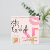 Kiss Goodbye Bachelorette Einladung (Stehend Vorderseite)