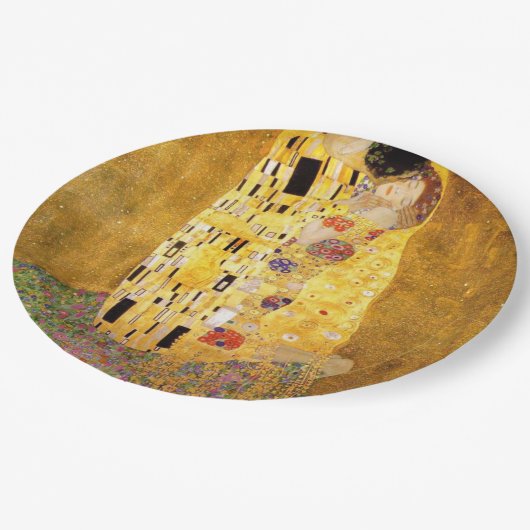 Kiss Gustav Klimt Pappteller (Schrägansicht)