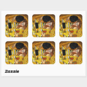 Kiss Gustav Klimt Quadratischer Aufkleber (Blatt)