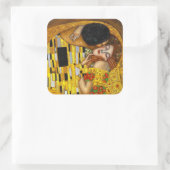 Kiss Gustav Klimt Quadratischer Aufkleber (Tasche)