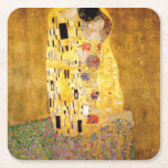 Kiss Gustav Klimt Rechteckiger Pappuntersetzer<br><div class="desc">Kaiserlicher österreichischer Maler Gustav Klimts Meisterwerk : Das Kissengemälde</div>