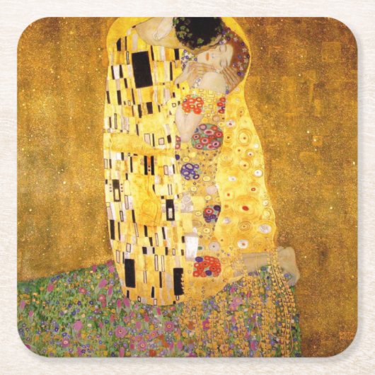 Kiss Gustav Klimt Rechteckiger Pappuntersetzer (Vorderseite)