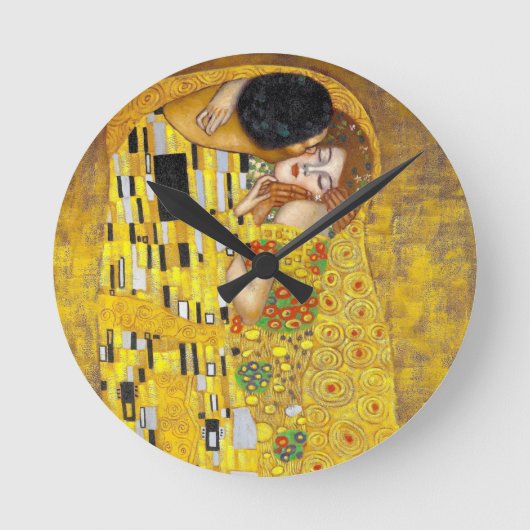 Kiss - Gustav Klimt Runde Wanduhr (Vorderseite)