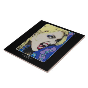 "Kiss Hard" Gemälde auf einem Fliese