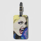 "Kiss Hard" Gemälde auf einem Gepäckanhänger (Vorderseite Vertikal)