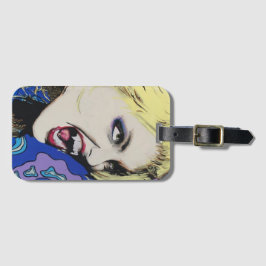 "Kiss Hard" Gemälde auf einem Gepäckanhänger