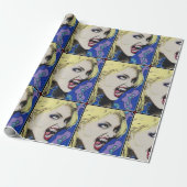 "Kiss Hard" Gemälde auf einem Geschenkpapier (Ungerollt)