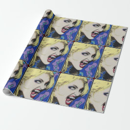 "Kiss Hard" Gemälde auf einem Geschenkpapier