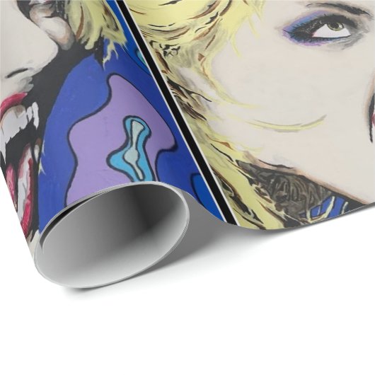 "Kiss Hard" Gemälde auf einem Geschenkpapier (Rolleneckpunkt)