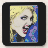 "Kiss Hard" Gemälde auf einem Getränkeuntersetzer (Vorderseite)