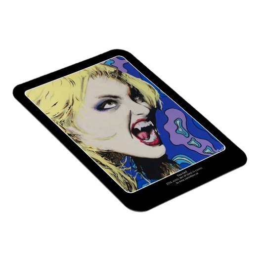 "Kiss Hard" Gemälde auf einem Magnet (Rechte Seite)