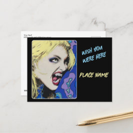 "Kiss Hard" Gemälde auf einem Postkarte