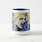 "Kiss Hard" Gemälde auf einem Tasse (Zentrum)