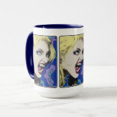 "Kiss Hard" Gemälde auf einem Tasse (Vorderseite Links)