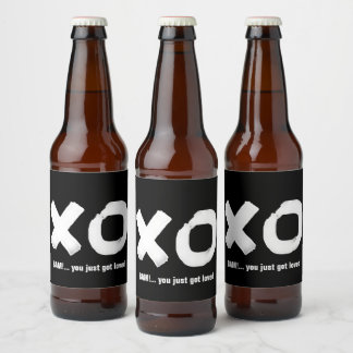 Kiss Hug Black and White Beer Label Bierflaschenetikett