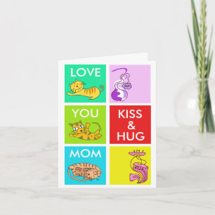 Kiss & Hug Cat Happy Mother Day Card Karte