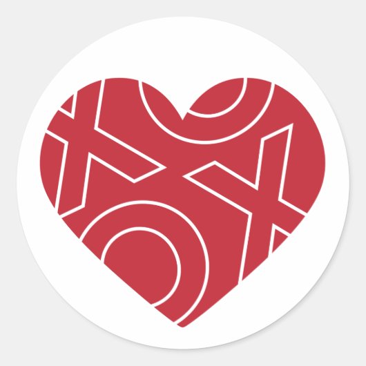 Kiss Hugs Heart Sticker (Vorderseite)