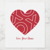 Kiss Hugs Herz Weinetikett (Einzelnes Label)