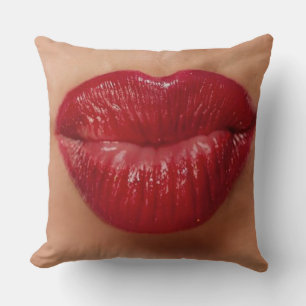 Kiss Kiss Red Lips Liebe Kissen