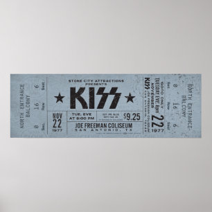 KISS-Konzertticket – Vintage Rock-Wandkunstposter Poster