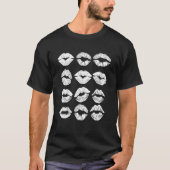 Kiss küsst Mund Lippen, sinnliche Druckkupplungen T-Shirt (Vorderseite)